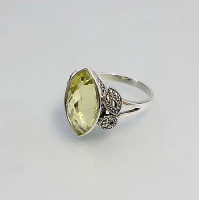 925er Silber Ring mit Lemonquarz Gr. 57 9905012