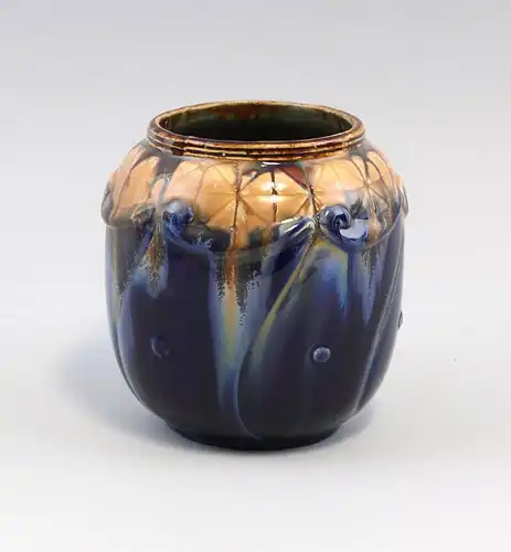 8145035 Keramik Vase Bürgel Jugendstil um 1920 C.A. Schack