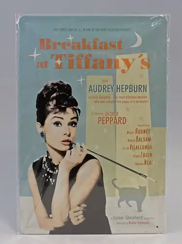9974035 Reklame Blechschild Breakfast at Tiffany`s Blue 20x30cm