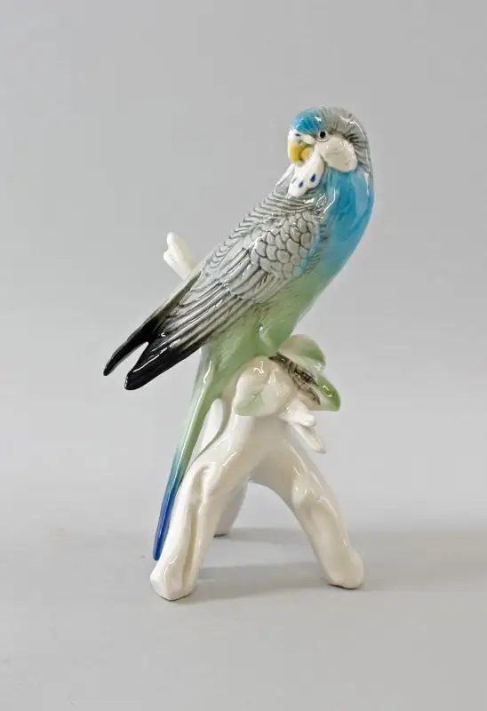 Porzellan Figur Wellensittich blau Vogel Ens H18cm 9997714# 0