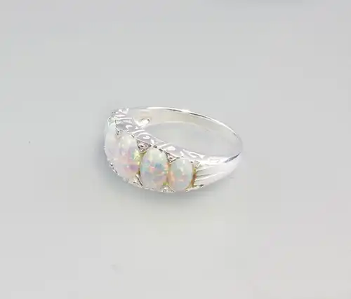 925er Silber Ring mit synthetischem Opal Gr.59 9907147