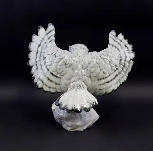 Porzellan Figur große Schneeeule Eule fliegend Vogel Ens 33x35m 9941731#