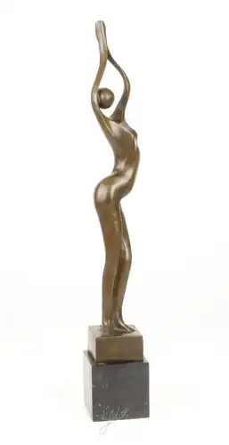 Moderne Bronze Skulptur Sich streckende Frau Figur neu 99937930-dss