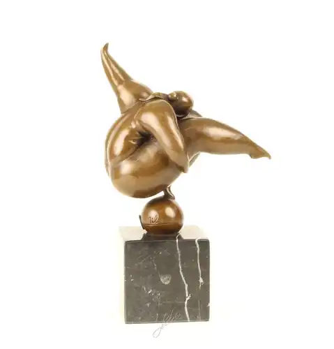 Moderne Bronze Skulptur Turnerin Ball Figur erotisch voluminös neu 99937931-dss