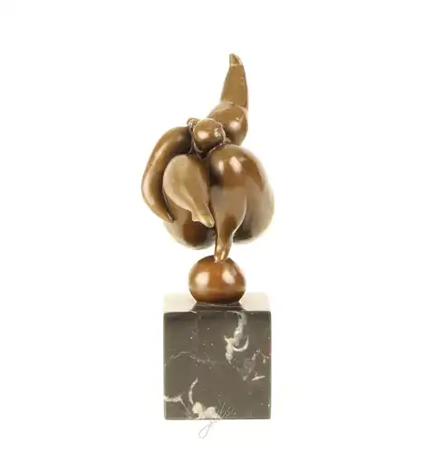 Moderne Bronze Skulptur Turnerin Ball Figur erotisch voluminös neu 99937931-dss