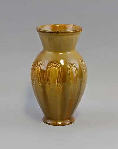 99845112 Keramik Vase Jugendstil Laufen Schweiz Laufglasur