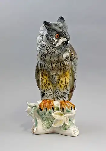 Porzellan Figur große Eule Uhu Vogel Ens H34m 9941614#