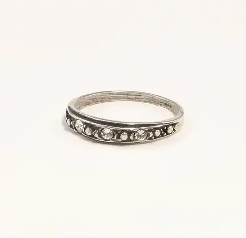 925er Silber Ring mit Swarovski-Steinen Gr. 51 filigran 9901378