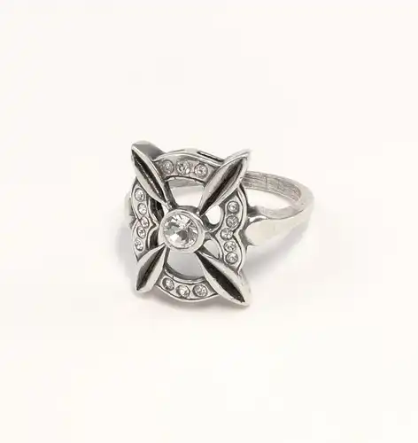 925er Silber Ring mit Swarovski-Steinen Gr. 51 9901408