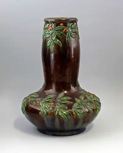 Große Jugendstil-Vase Majolika 1900 Frankreich/Belgien? JUGENDSTIL 99845015