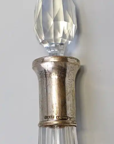 8230011 Kristall-Karaffe mit Silber-Montierung 800er Silber Heinrich Mau Dresden