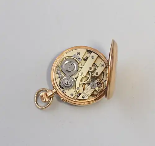 8220014 Goldene Damen-Taschenuhr um 1890 585er Gold