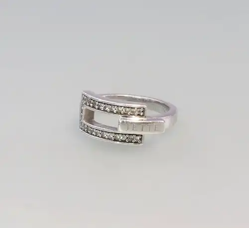 8225194 Silber-Ring mit weißem Steinen Jette 925er Silber Gr.53