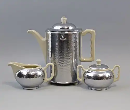  Porzellan Kernstück versilbert Thermisol Isolierkanne Bauscher Weiden