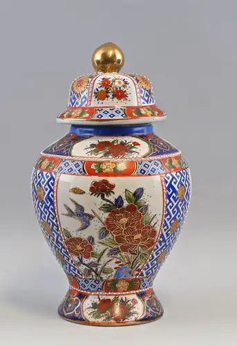 8239032 Asiatische Deckel- Vase H35cm