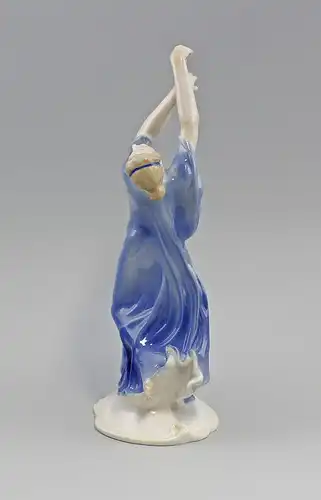 9941627# Porzellan Figur Tänzerin"Finale"blaues Kleid  Ens 16x11x32cm