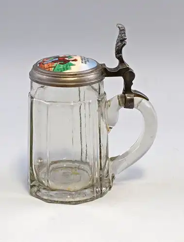 8248023 Glas-Bierkrug mit Porzellandeckel
