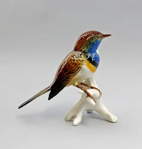 Porzellan Figur Blaukehlchen Vogel Ens 11x12x7cm 9941521#