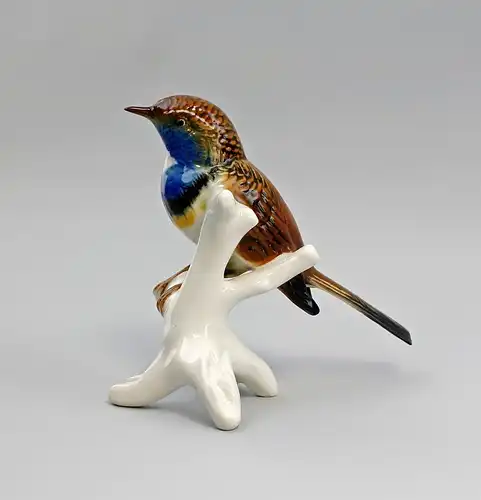 Porzellan Figur Blaukehlchen Vogel Ens 11x12x7cm 9941521#