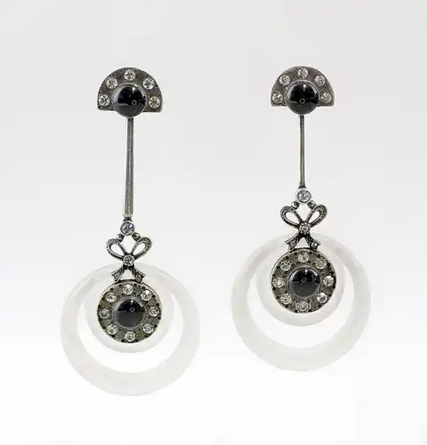 925er Silber große Ohrringe Art deco-Stil  9901164
