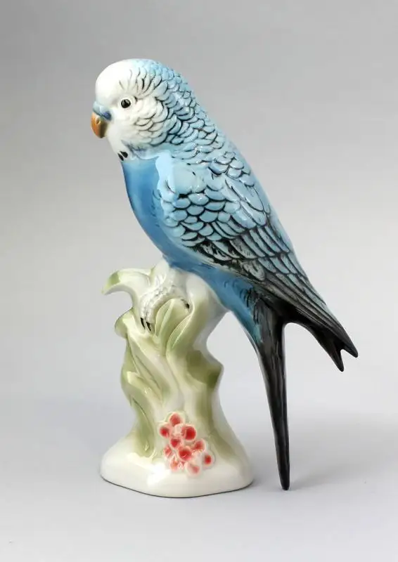 Porzellan-Figur Wagner & Apel Wellensittich Vogel blau H20cm 9942088 0