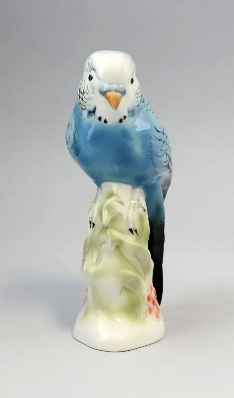 Porzellan-Figur Wagner & Apel Wellensittich Vogel blau H20cm 9942088 1
