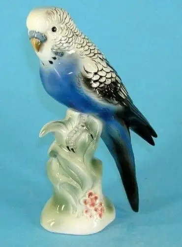 Porzellan-Figur Wagner & Apel Wellensittich Vogel blau H20cm 9942088 4