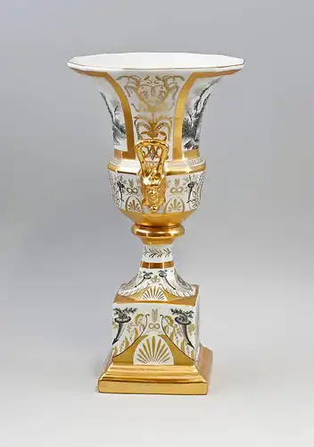 9937564-dss Porzellan Amphore Amphoren-Vase Pokal Klassizistisch H33cm