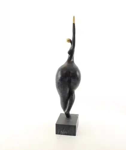 9937173-dss Moderne Bronze Skulptur Figur Frau Akt stilsiert 68x15x17cm