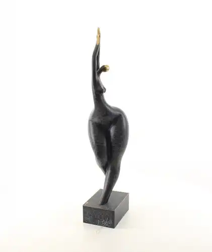 9937173-dss Moderne Bronze Skulptur Figur Frau Akt stilsiert 68x15x17cm