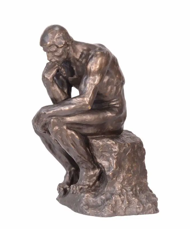 9937077-dss Große Bronze Skulptur Figur Der Denker nach Rodin H63cm 0