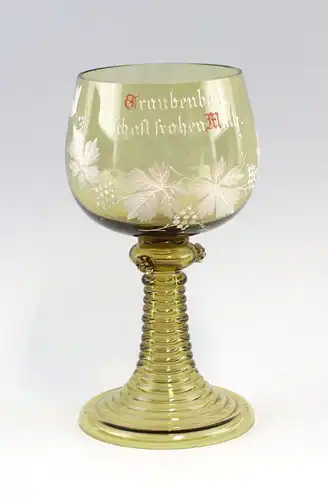 99835386 Weinglas Historismus handbemalt "Traubenblut schaft frohen Muth" H27cm