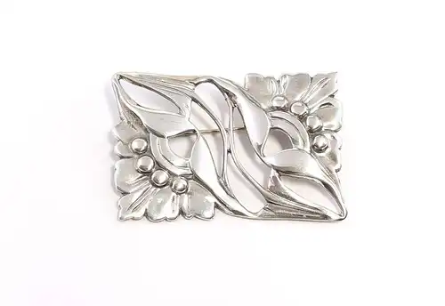 925er Silber Jugendstil-Brosche floral 9901616