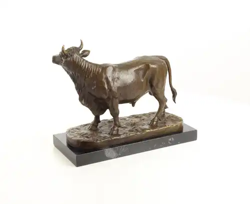 9973445-dss Bronze Skulptur Figur Bulle 35x16x30cm
