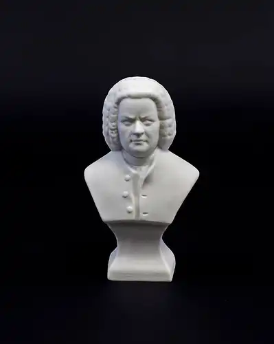 9944053 Porzellan Figur Büste Bach weiß bisquit Kämmer H10cm