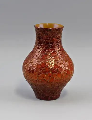 Keramik Künstler-Vase Zsolnay Pécs Ungarn um 1930 Schlangenhaut-Optik 99845238