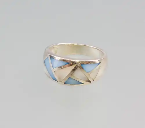 9925713 925er Silber Ring Perlmutt blau Gr.57