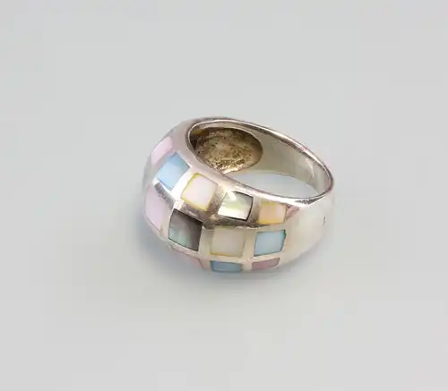 9925702 925er Silber Ring Perlmutt bunt Gr.59