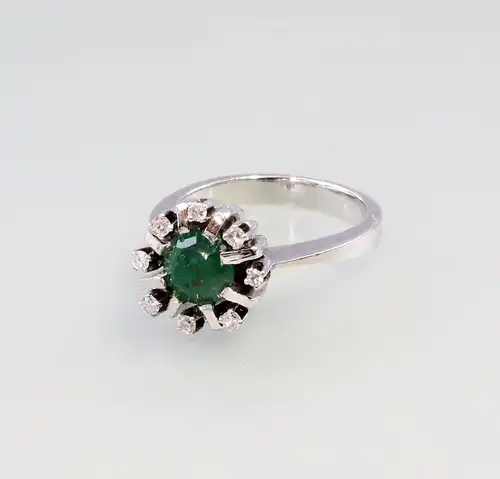 8325064 585er Gold Smaragd Brillant Ring Art deco