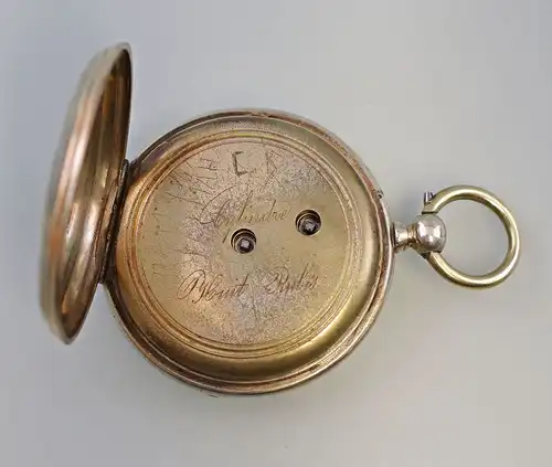 8320001 Schlüssel- Taschenuhr Silber Emaillezifferblatt um 1900