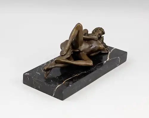 9973013-dss Patoue Skulptur Bronze Figur Akt erotisch Paar liebend 22x10x12cm