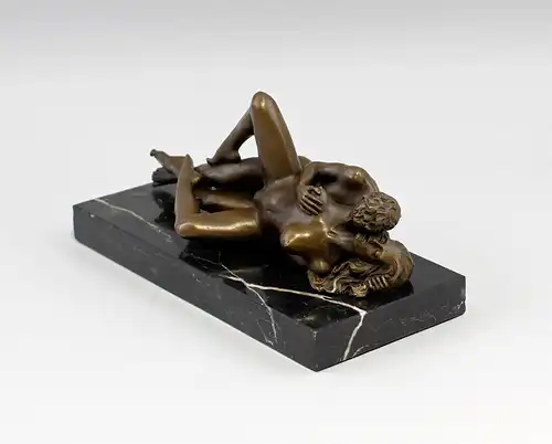 9973013-dss Patoue Skulptur Bronze Figur Akt erotisch Paar liebend 22x10x12cm