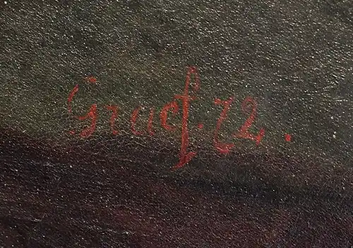 8360007 Ölgemälde signiert Graef Porträt einer Dame 1872 Gründerzeit Stuckrahmen