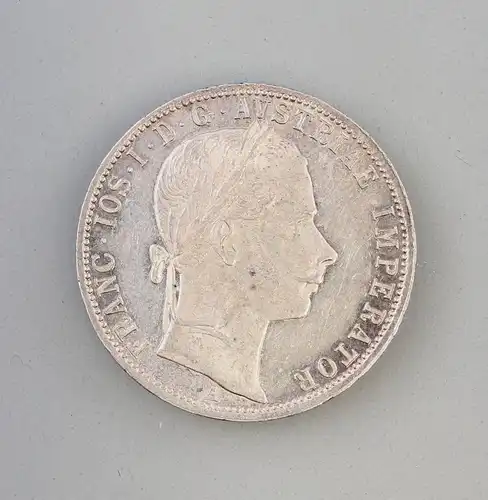 8308002 1 Florin 1861 Silber-Münze Franz Joseph I Österreich