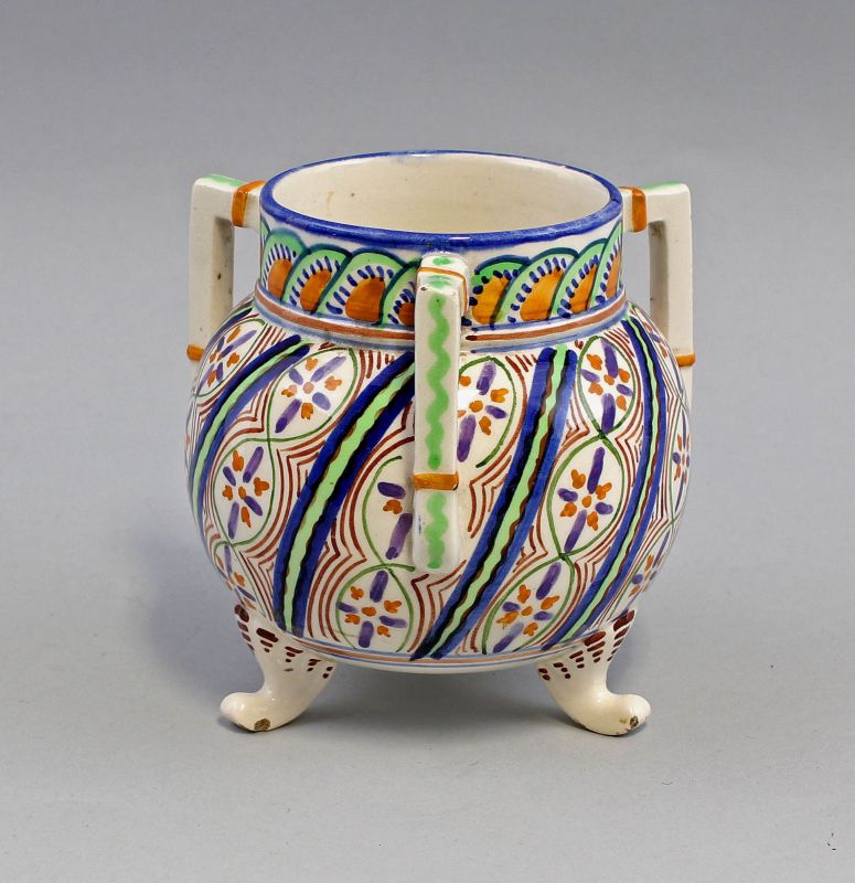 9937460-dss Schale Vase Marabu floral Keramik//Bronze Jugendstil 20,5x21,5cm
