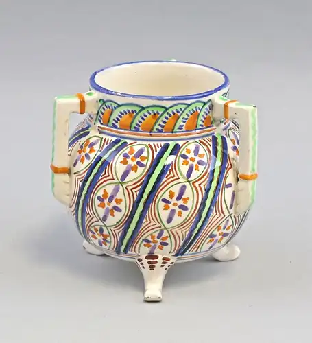 8345013 Keramik Henkel-Vase Jugendstil um 1915 in Fayence-Art