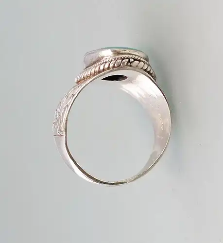 8325078 925er Silber grüner Türkis-Ring Gr.68 Herren-/Damen-Ring