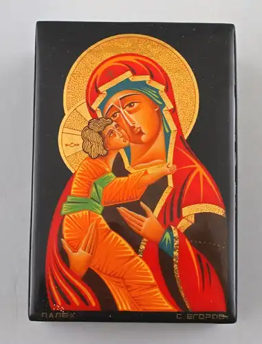 8369003 Lackkunst-Dose Ikonenmalerei Palech Gottesmutter von Wladimir