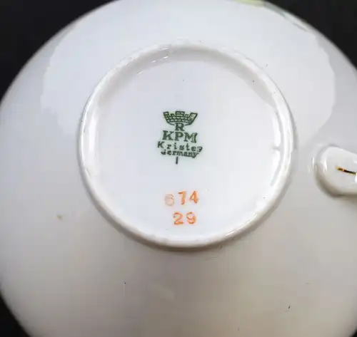  Porzellan Kaffee-Service KPM Krister Schlesien Gelbe Rose