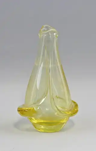 8335112 Gelbe Glas Vase Murano? Böhmen?